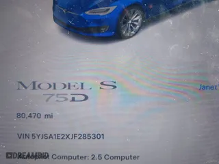 2018 Tesla Model S 75D with VIN 5YJSA1E2XJF285301, listed as a IAAI auction lot 41917939 with 80,470 mi miles. Bid and sale history available at carsss.com. Image 16.