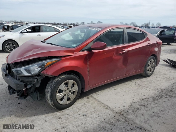 2016 Hyundai Elantra SE with VIN 5NPDH4AE3GH667086, listed as a Copart auction lot 46529045 with 138,200 mi miles and Salvage Title. Bid and sale history available at carsss.com. Image 1.