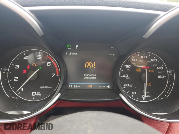 2019 Alfa Romeo Giulia Ti Sport with VIN ZARFAMBN3K7615486, listed as a Copart auction lot 73478434 with 71,128 mi miles and Salvage Title. Bid and sale history available at carsss.com. Image 9.