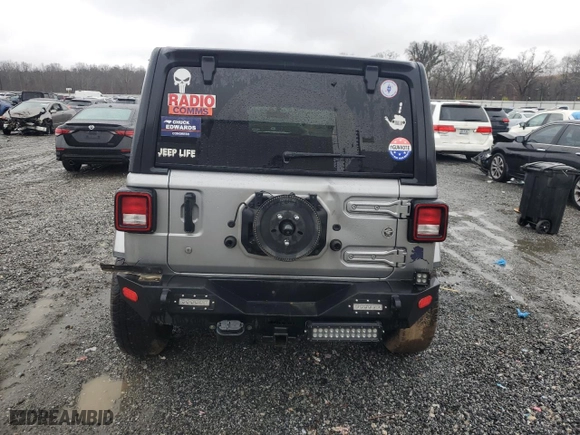 2019 Jeep Wrangler Unlimited Sahara with VIN 1C4HJXEN3KW524319, listed as a Copart auction lot 44778875 with 95,470 mi miles and Salvage Title. Bid and sale history available at carsss.com. Image 6.