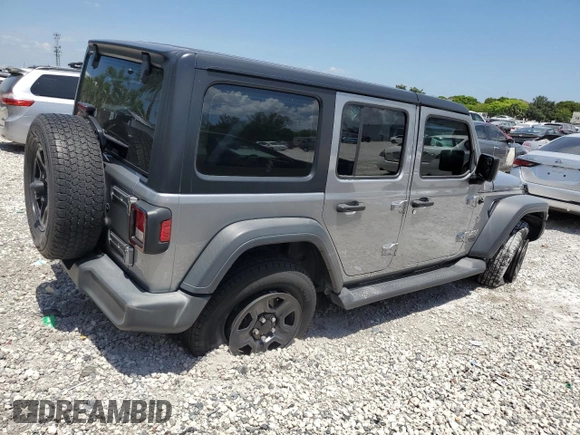 2019 Jeep Wrangler Unlimited Sport S with VIN 1C4HJXDG0KW509912, listed as a Copart auction lot 57597645 with Not provided miles and Salvage title. Bid and sale history available at DreamBid. Image 3.