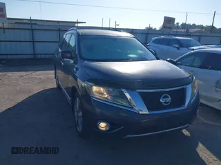 2014 Nissan Pathfinder SL with VIN 5N1AR2MN2EC613573, listed as a IAAI auction lot 41559855 with 195,471 mi miles and . Bid and sale history available at DreamBid. Image 1.