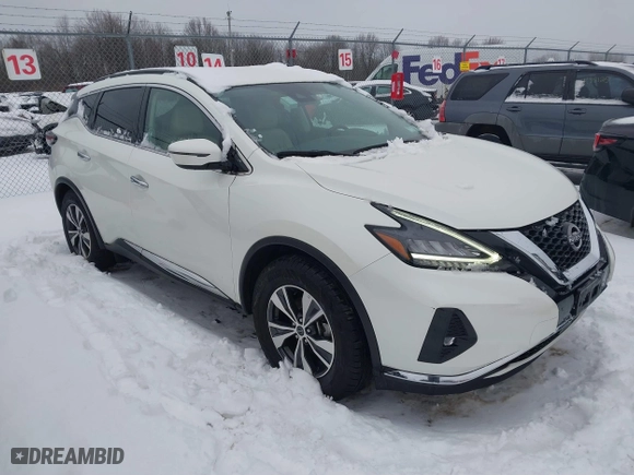 2023 Nissan Murano SV with VIN 5N1AZ2BSXPC130666, listed as a IAAI auction lot 41432365 with 42,772 mi miles. Bid and sale history available at carsss.com. Image 1.