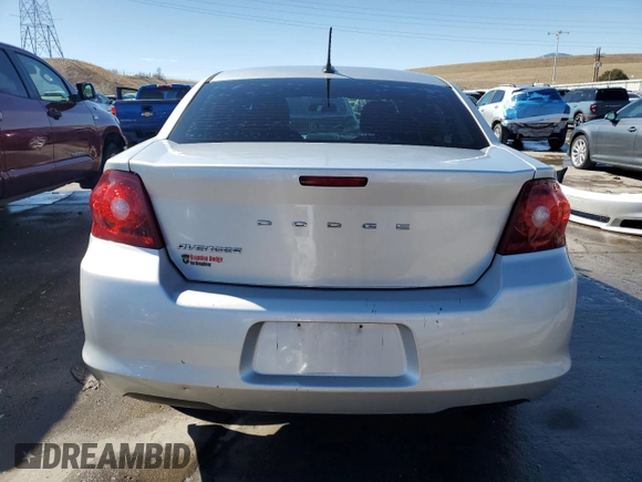 2012 Dodge Avenger SE with VIN 1C3CDZAB6CN260078, listed as a Copart auction lot 47683305 with 161,813 mi miles and Clean Title. Bid and sale history available at carsss.com. Image 6.
