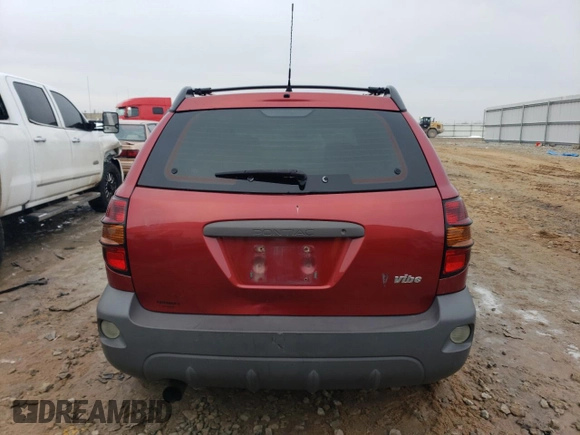 2004 Pontiac Vibe with VIN 5Y2SL62854Z404399, listed as a Copart auction lot 41301594 with 152,001 mi miles and Non Repairable. Bid and sale history available at carsss.com. Image 6.