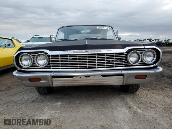 1964 Chevrolet Impala z VIN 41447Y159989, wystawiony jako Copart lot #75836714 z przebiegiem Nie podano mil oraz Szkoda całkowita • Salvage title. Historia ofert i sprzedaży dostępna na DreamBid. Obrazek 5.