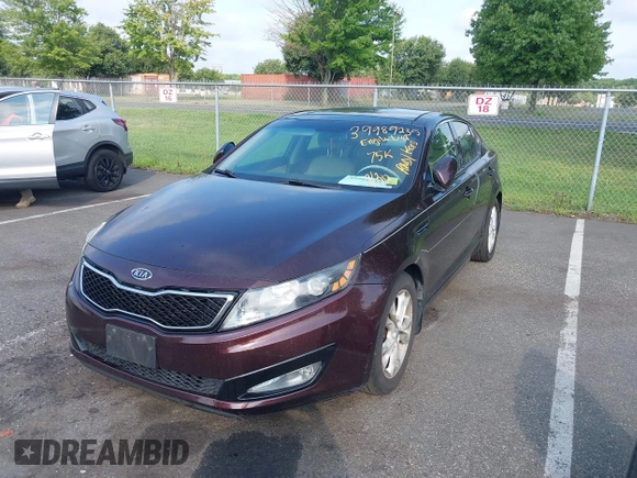 2012 Kia Optima EX with VIN 5XXGN4A65CG006101, listed as a IAAI auction lot 39989235 with 75,995 mi miles and . Bid and sale history available at carsss.com. Image 2.
