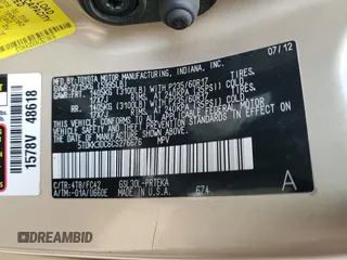2012 Toyota Sienna LE AAS с VIN 5TDKK3DC6CS276676, выставлен на аукционе Copart как лот 56898135 с пробегом 167 432 миль миль и Списание • Salvage title. История ставок и продаж доступна на DreamBid. Изображение 13.