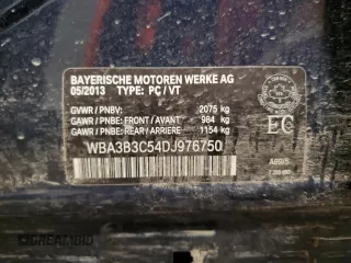 2013 BMW 3 Series 328i xDrive with VIN WBA3B3C54DJ976750, listed as a Copart auction lot 87681595 with Not Provided miles and Salvage Title. Bid and sale history available at carsss.com. Image 12.