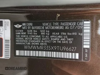 2009 MINI Convertible с VIN WMWMR335X9TU96627, выставлен на аукционе Copart как лот 86551094 с пробегом 91 843 миль миль и Чистый • Clean title. История ставок и продаж доступна на DreamBid. Изображение 12.