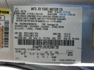 2018 Ford Fusion Hybrid SE with VIN 3FA6P0LU9JR208728, listed as a Copart auction lot 43519495 with 183,976 mi miles and Clean Title. Bid and sale history available at carsss.com. Image 12.
