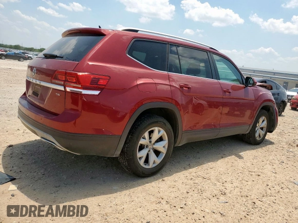 2018 Volkswagen Atlas S with VIN 1V2AP2CA9JC599351, listed as a Copart auction lot 58223485 with 69,527 mi miles and Salvage title. Bid and sale history available at DreamBid. Image 3.
