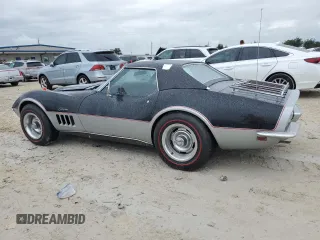 1969 Chevrolet Corvette z VIN 1946795712213, wystawiony jako Copart lot #74741564 z przebiegiem 92 858 mil mil oraz Szkoda całkowita • Salvage title. Historia ofert i sprzedaży dostępna na DreamBid. Obrazek 2.
