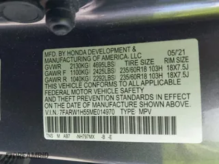 2021 Honda CR-V EX with VIN 7FARW1H55ME014970, listed as a IAAI auction lot 41548350 with 58,005 mi miles. Bid and sale history available at carsss.com. Image 9.