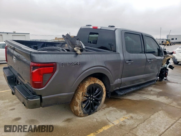 2024 Ford F-150 XLT with VIN 1FTFW3L55RFA14004, listed as a Copart auction lot 45779285 with 14,944 mi miles and Salvage Title. Bid and sale history available at carsss.com. Image 3.