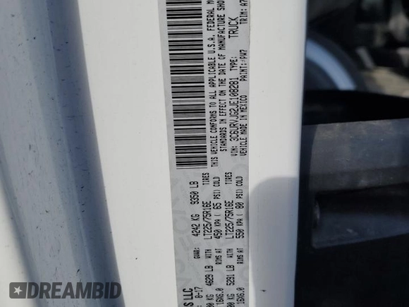 2018 Ram ProMaster Cargo with VIN 3C6URVJG2JE108281, listed as a Copart auction lot 84693304 with 210,677 mi miles and Clean Title. Bid and sale history available at carsss.com. Image 13.