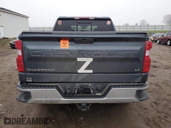 2021 Chevrolet Silverado 1500 LT with VIN 1GCPYDEK1MZ178381, listed as a Copart auction lot 82289274 with 0 mi miles and Salvage Title. Bid and sale history available at carsss.com. Image 6.