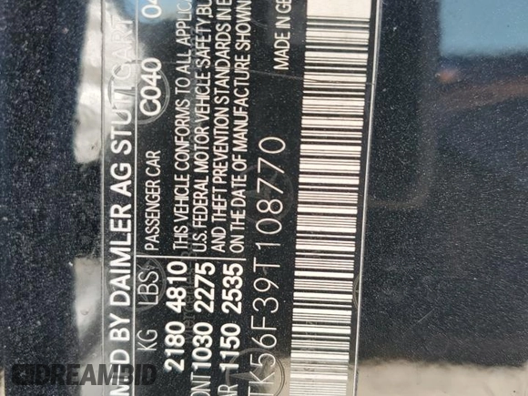 2009 Mercedes-Benz CLK 350 with VIN WDBTK56F39T108770, listed as a Copart auction lot 52892915 with 148,142 mi miles and Salvage Title. Bid and sale history available at DreamBid. Image 13.