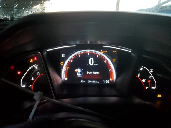 2019 Honda Civic Sport with VIN 2HGFC2F80KH539678, listed as a Copart auction lot 58090255 with 90,187 mi miles and Salvage title. Bid and sale history available at DreamBid. Image 9.