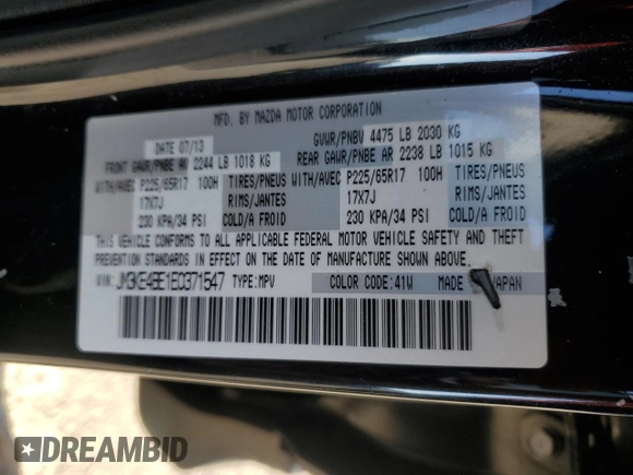 2014 Mazda CX-5 Sport with VIN JM3KE4BE1E0371547, listed as a Copart auction lot 85412744 with 119,597 mi miles and Salvage Title. Bid and sale history available at carsss.com. Image 13.