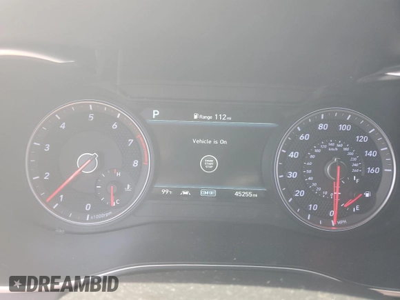 2020 Genesis G70 2.0T with VIN KMTG64LA2LU062426, listed as a Copart auction lot 57937265 with 45,255 mi miles and Salvage title. Bid and sale history available at DreamBid. Image 9.