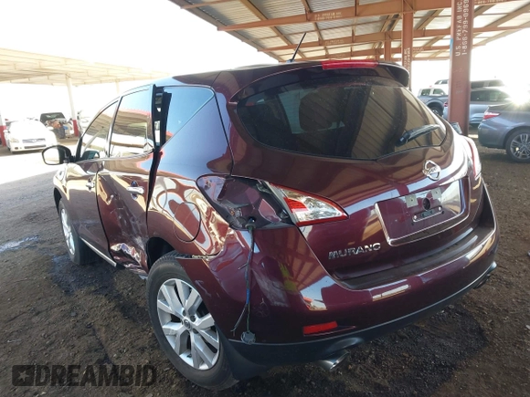 2014 Nissan Murano SV with VIN JN8AZ1MU4EW404070, listed as a IAAI auction lot 41670291 with 91,334 mi miles and . Bid and sale history available at DreamBid. Image 3.