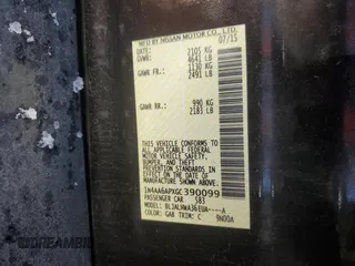 2016 Nissan Maxima SL with VIN 1N4AA6APXGC390099, listed as a Copart auction lot 41359135 with 66,199 mi miles and Salvage Title. Bid and sale history available at carsss.com. Image 12.