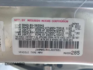 2001 Mitsubishi Montero Limited z VIN JA4MW51R41J037651, wystawiony jako Copart lot #43964815 z przebiegiem 155 578 mil mil oraz Tytuł czysty. Historia ofert i sprzedaży dostępna na DreamBid. Obrazek 12.
