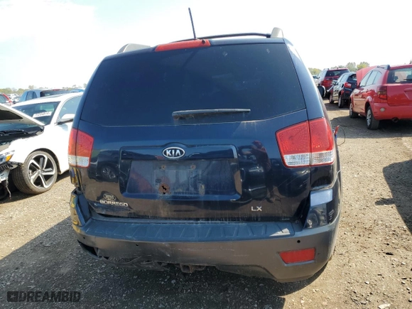 2009 Kia Borrego EX with VIN KNDJH741595034038, listed as a Copart auction lot 72565604 with 184,935 mi miles and Salvage Title. Bid and sale history available at carsss.com. Image 6.