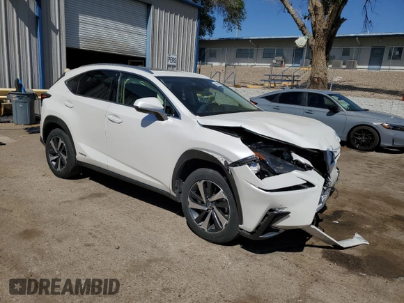 2020 Lexus NX 300h with VIN JTJGJRDZ9L5003508, listed as a Copart auction lot 56998115 with 49,174 mi miles and Salvage title. Bid and sale history available at DreamBid. Image 4.