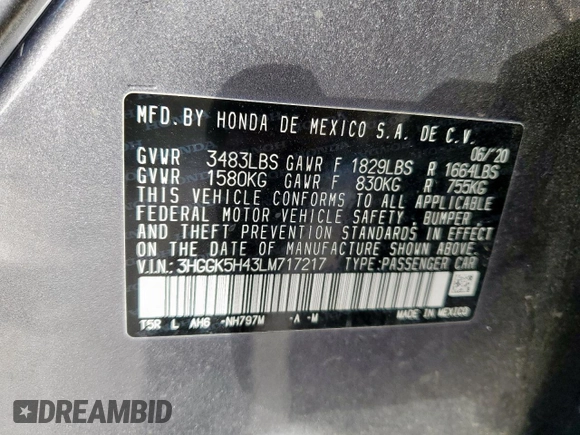 2020 Honda Fit LX with VIN 3HGGK5H43LM717217, listed as a Copart auction lot 47424685 with 44,226 mi miles and Salvage Title. Bid and sale history available at carsss.com. Image 13.