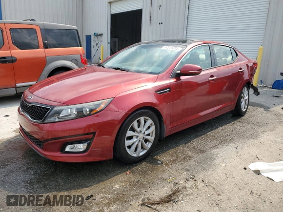 2015 Kia Optima EX z VIN 5XXGN4A76FG415365, wystawiony jako Copart lot #57275375 z przebiegiem 123 733 mil mil oraz Szkoda całkowita • Salvage title. Historia ofert i sprzedaży dostępna na DreamBid. Obrazek 1.