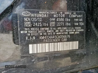 2012 Hyundai Sonata Hybrid z VIN KMHEC4A45CA056676, wystawiony jako Copart lot #59771345 z przebiegiem 200 353 mil mil oraz Czysty tytuł • Clean title. Historia ofert i sprzedaży dostępna na DreamBid. Obrazek 12.