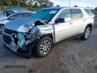 2020 Chevrolet Traverse LS with VIN 1GNEVFKW9LJ187966, listed as a IAAI auction lot 41059955 with 98,273 mi miles. Bid and sale history available at carsss.com. Image 2.