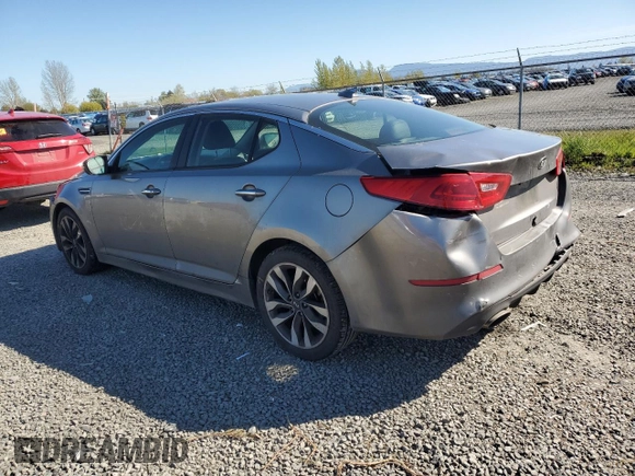 2015 Kia Optima SX with VIN 5XXGR4A7XFG510483, listed as a Copart auction lot 47249794 with 117,456 mi miles and Salvage Title. Bid and sale history available at carsss.com. Image 2.