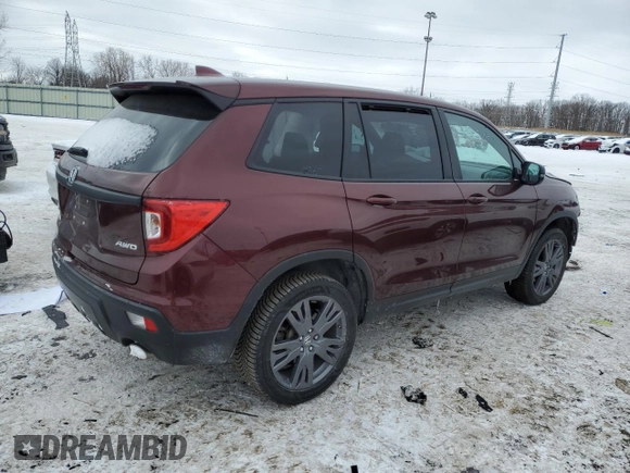 2019 Honda Passport EX-L with VIN 5FNYF8H52KB013403, listed as a Copart auction lot 46288945 with 50,848 mi miles and Clean title. Bid and sale history available at DreamBid. Image 3.