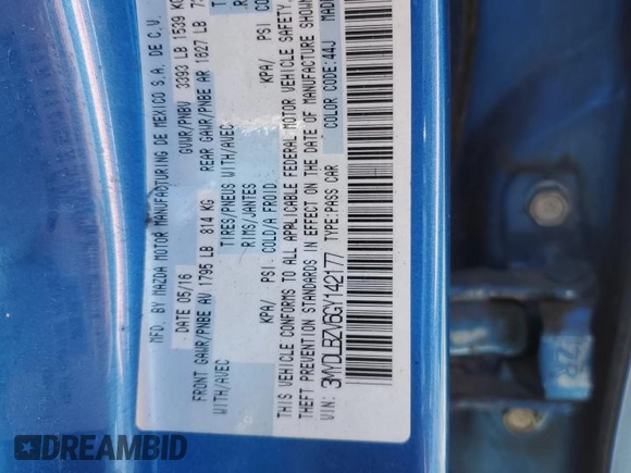 2016 Scion iA with VIN 3MYDLBZV6GY142177, listed as a Copart auction lot 53336855 with 81,444 mi miles and Clean Title. Bid and sale history available at carsss.com. Image 12.