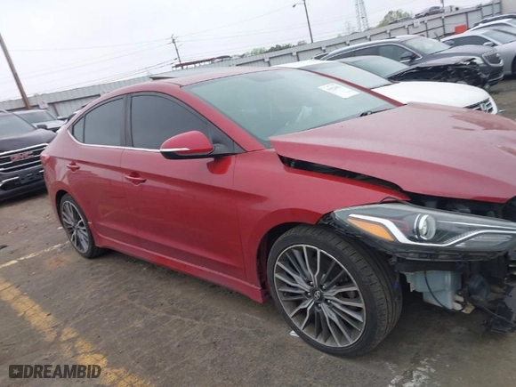 2018 Hyundai Elantra Sport with VIN KMHD04LB3JU498156, listed as a IAAI auction lot 41923602 with 175,000 mi miles. Bid and sale history available at carsss.com. Image 1.