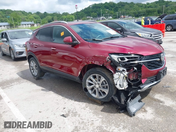 2023 Buick Encore GX Essence with VIN KL4MMGSL6PB117256, listed as a IAAI auction lot 42242121 with 38,167 mi miles and . Bid and sale history available at DreamBid. Image 1.