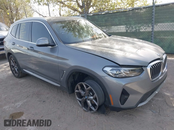 2024 BMW X3 sDrive30i with VIN 5UX43DP08R9U80981, listed as a IAAI auction lot 41801168 with 10,673 mi miles and . Bid and sale history available at DreamBid. Image 1.