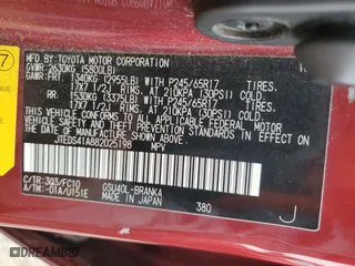 2008 Toyota Highlander with VIN JTEDS41A882025198, listed as a Copart auction lot 53207545 with 228,966 mi miles and Clean Title. Bid and sale history available at carsss.com. Image 12.