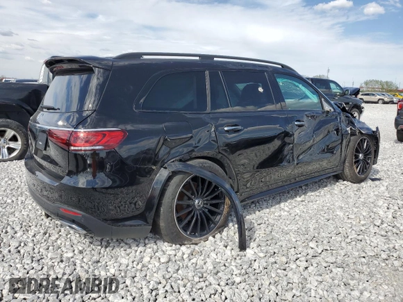 2022 Mercedes-Benz GLS 450 with VIN 4JGFF5KE9NA692495, listed as a Copart auction lot 81029284 with Not Provided miles and Salvage Title. Bid and sale history available at DreamBid. Image 3.