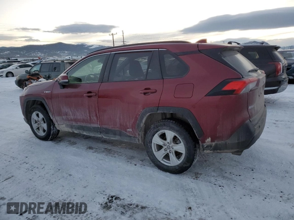 2019 Toyota RAV4 Hybrid XLE with VIN JTMRWRFV2KD035406, listed as a Copart auction lot 42767265 with 55,710 mi miles and Salvage Title. Bid and sale history available at carsss.com. Image 2.