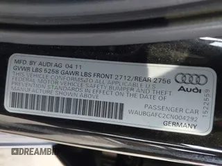 2012 Audi A6 Premium Plus with VIN WAUBGAFC2CN004292, listed as a IAAI auction lot 41251202 with 134,554 mi miles and . Bid and sale history available at DreamBid. Image 9.