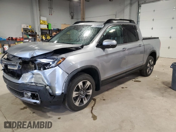 2019 Honda Ridgeline RTL-E with VIN 5FPYK3F74KB502413, listed as a Copart auction lot 55154935 with 71,711 mi miles and Salvage title. Bid and sale history available at DreamBid. Image 1.