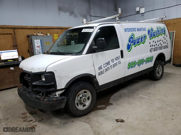 2009 GMC Savana Cargo Van with VIN 1GTGG25C791104713, listed as a Copart auction lot 86915354 with 0 mi miles and Clean Title. Bid and sale history available at carsss.com. Image 1.