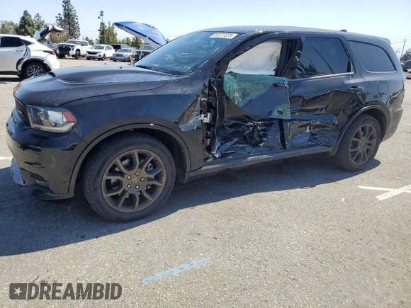 2018 Dodge Durango R/T with VIN 1C4SDHCT0JC184020, listed as a Copart auction lot 52377225 with 80,286 mi miles and Salvage title. Bid and sale history available at DreamBid. Image 1.