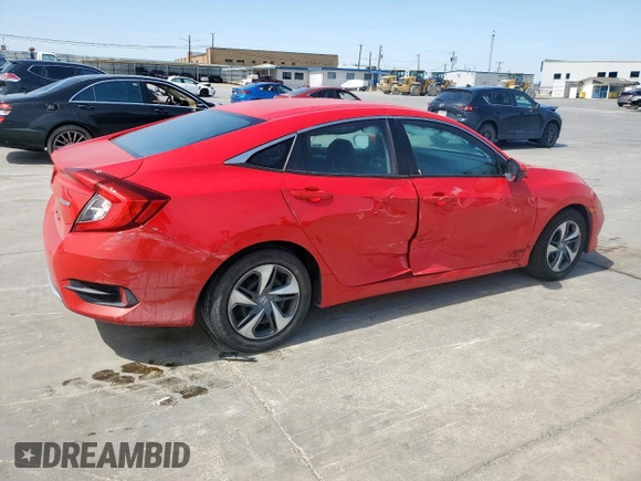 2020 Honda Civic Sedan LX with VIN 2HGFC2F69LH566510, listed as a Copart auction lot 49608665 with 93,648 mi miles and Salvage Title. Bid and sale history available at carsss.com. Image 3.