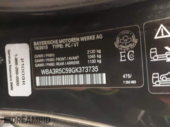 2016 BMW 4 Series 435i xDrive с VIN WBA3R5C59GK373735, выставлен на аукционе IAAI как лот 41338368 с пробегом 80 820 миль миль и . История ставок и продаж доступна на DreamBid. Изображение 9.