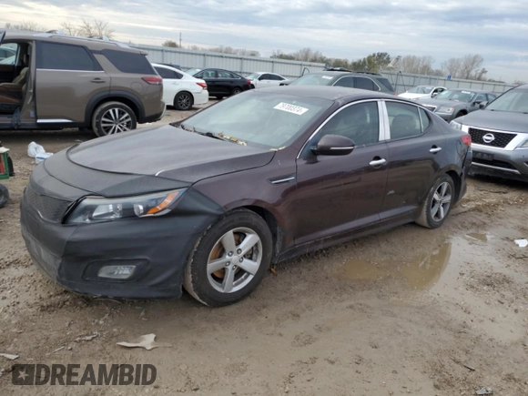 2014 Kia Optima LX with VIN 5XXGM4A7XEG283745, listed as a Copart auction lot 79700374 with 180,030 mi miles and Salvage Title. Bid and sale history available at carsss.com. Image 1.